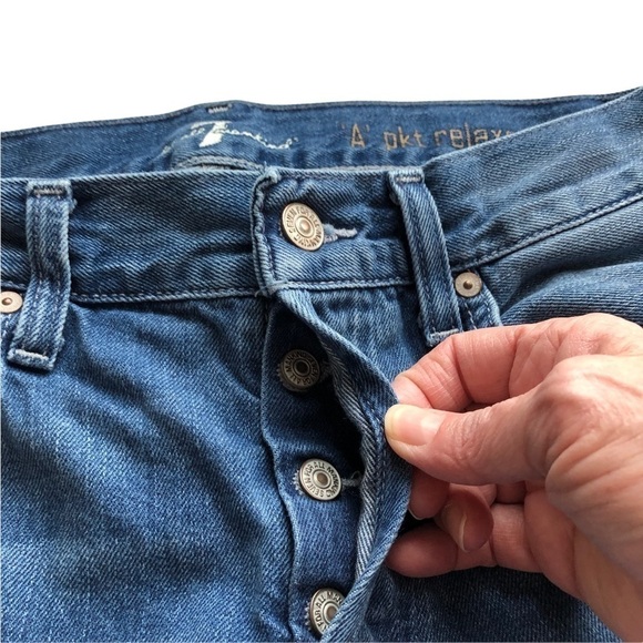 7 For All Mankind A Pocket Straight Leg Button Fly Jeans Size 29 - Picture 3 of 11
